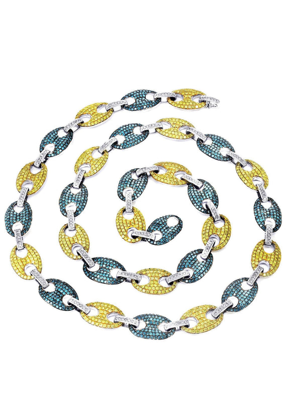 Iced Out Puff Chain | 13.8 Carats | 14 Mm Width | 30 Inch Length