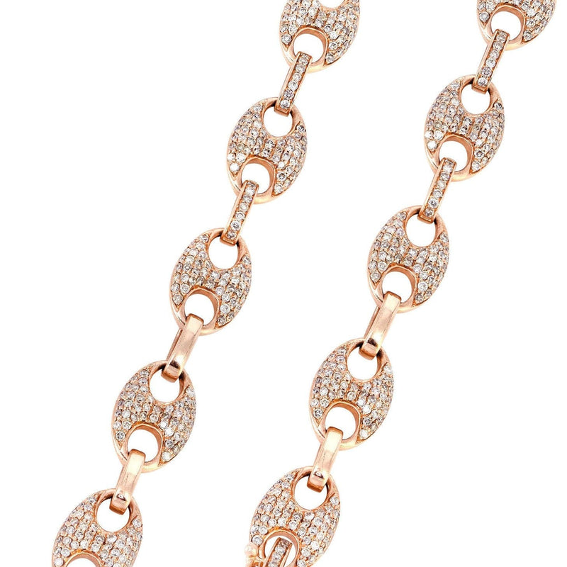 Iced Out Puff Chain | 9.25 Carats | 9 Mm Width | 24 Inch Length