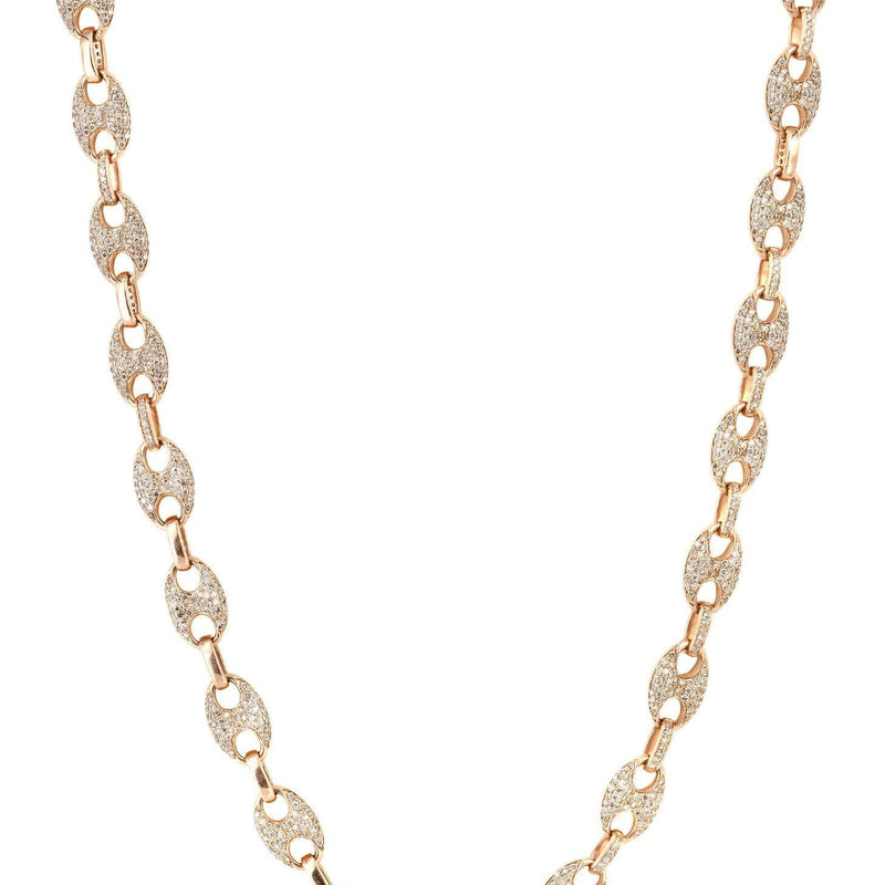 Iced Out Puff Chain | 9.25 Carats | 9 Mm Width | 24 Inch Length