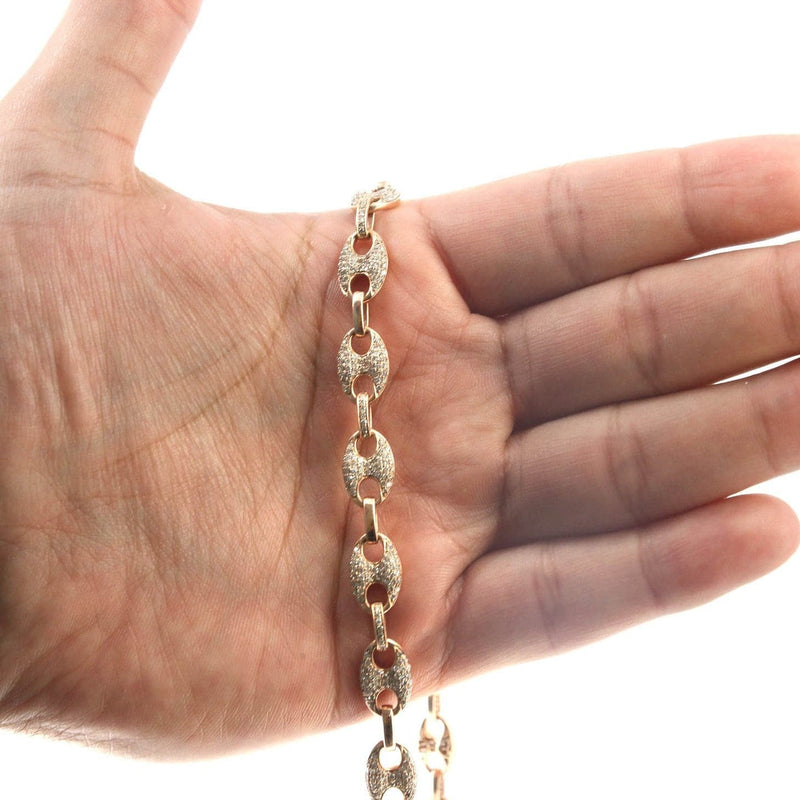 Iced Out Puff Chain | 9.25 Carats | 9 Mm Width | 24 Inch Length