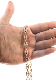 Iced Out Puff Chain | 9.25 Carats | 9 Mm Width | 24 Inch Length