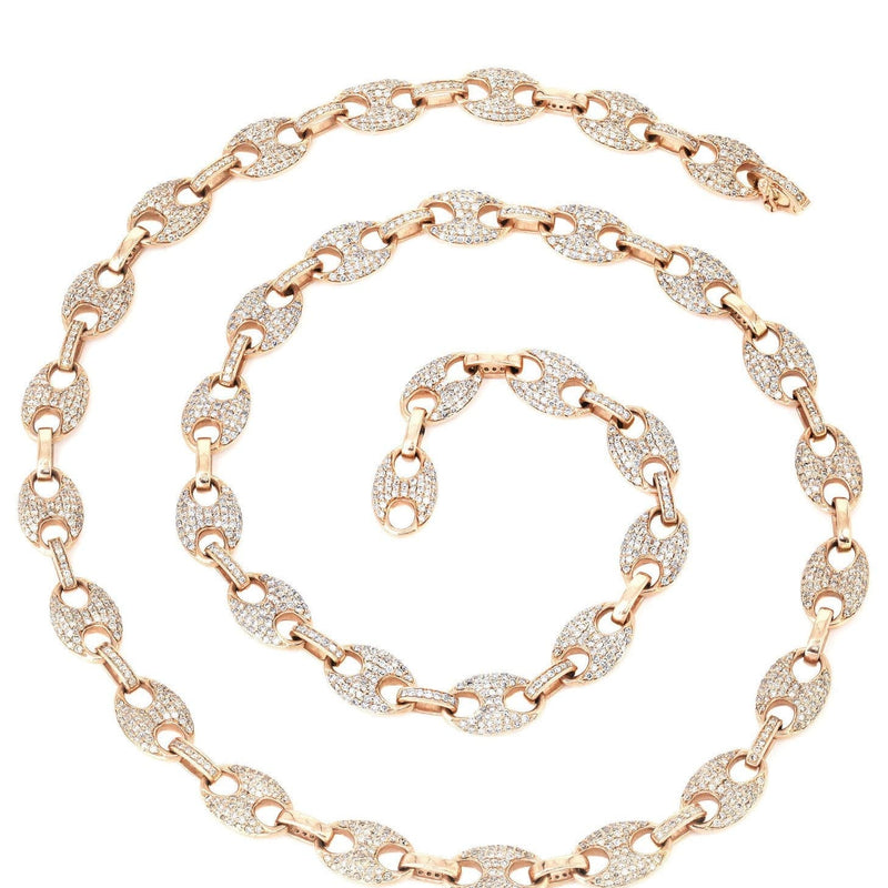 Iced Out Puff Chain | 9.25 Carats | 9 Mm Width | 24 Inch Length