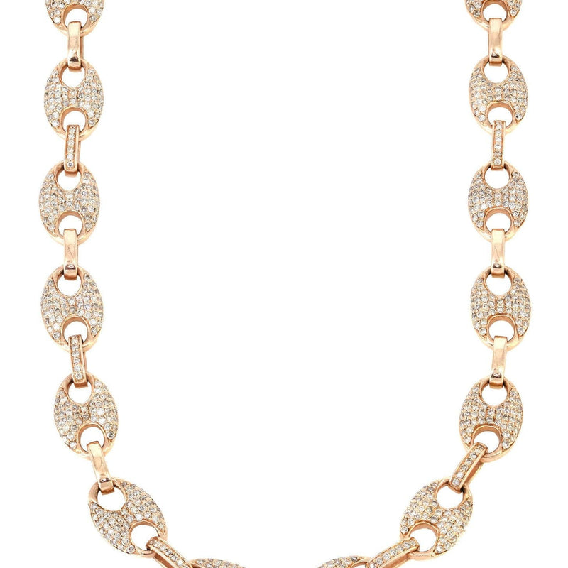 Iced Out Puff Chain | 9.25 Carats | 9 Mm Width | 24 Inch Length