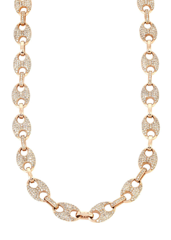 Iced Out Puff Chain | 9.25 Carats | 9 Mm Width | 24 Inch Length