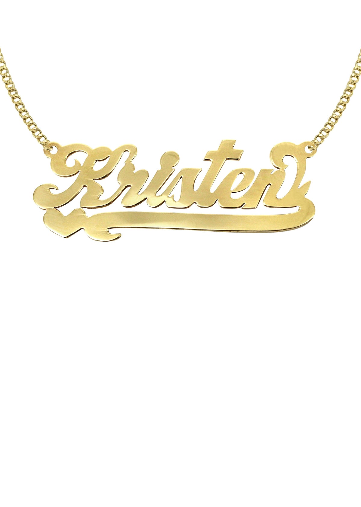 14K Gold  Heart Name Plate Necklace | Style #99
