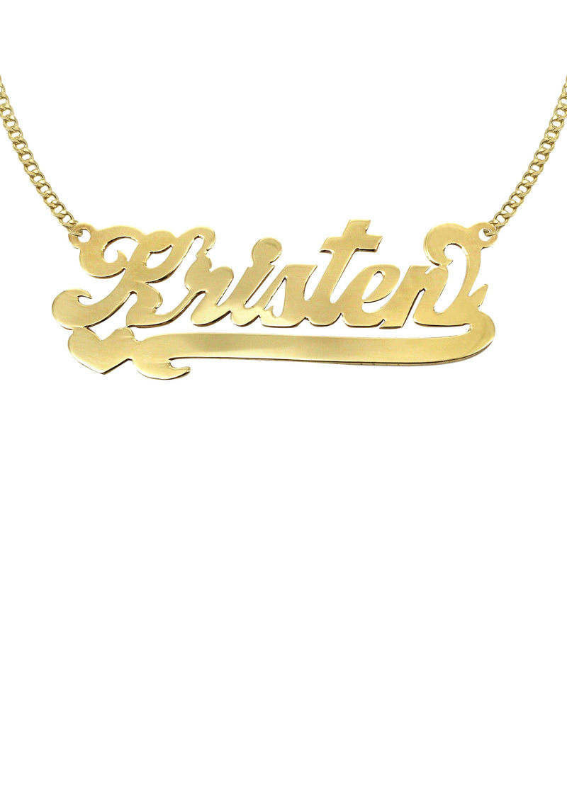 14K Gold  Heart Name Plate Necklace | Style #99
