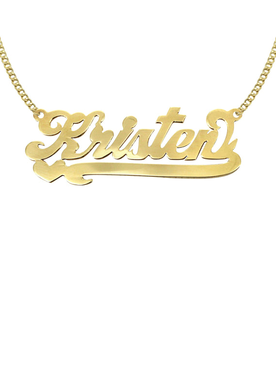 14K Gold  Heart Name Plate Necklace | Style #99