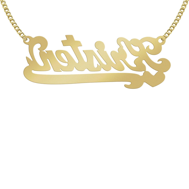 14K Gold  Heart Name Plate Necklace | Style #99