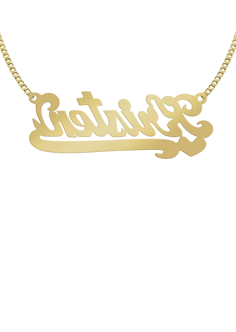 14K Gold  Heart Name Plate Necklace | Style #99