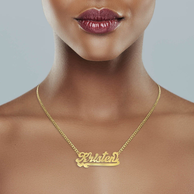 14K Gold  Heart Name Plate Necklace | Style #99