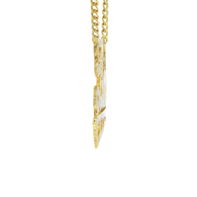 14K Gold  Diamond Cut Heart Name Plate Necklace | Style #33