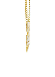 14K Gold  Diamond Cut Heart Name Plate Necklace | Style #33
