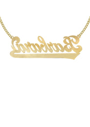 14K Gold  Script Name Plate Necklace | Style #71