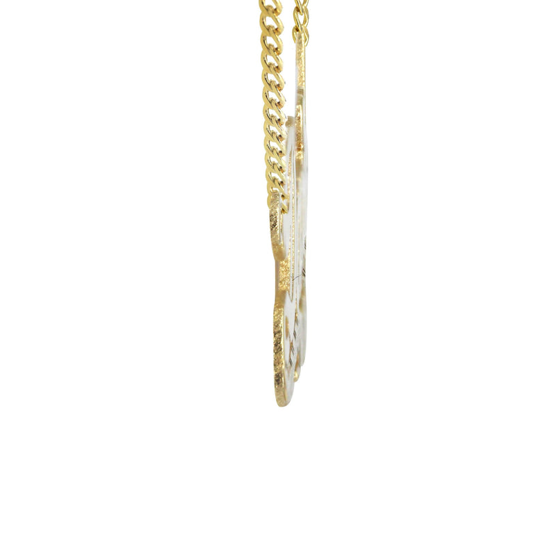 14K Gold  Diamond Cut Heart Name Plate Necklace | Style #69