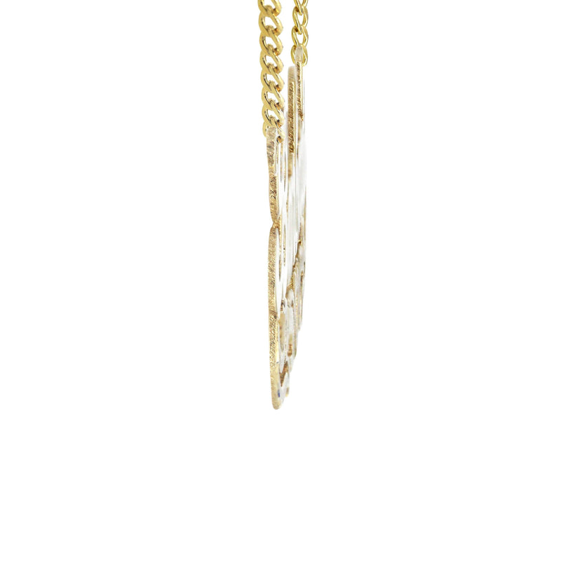 14K Gold  Diamond Cut Heart Name Plate Necklace | Style #58