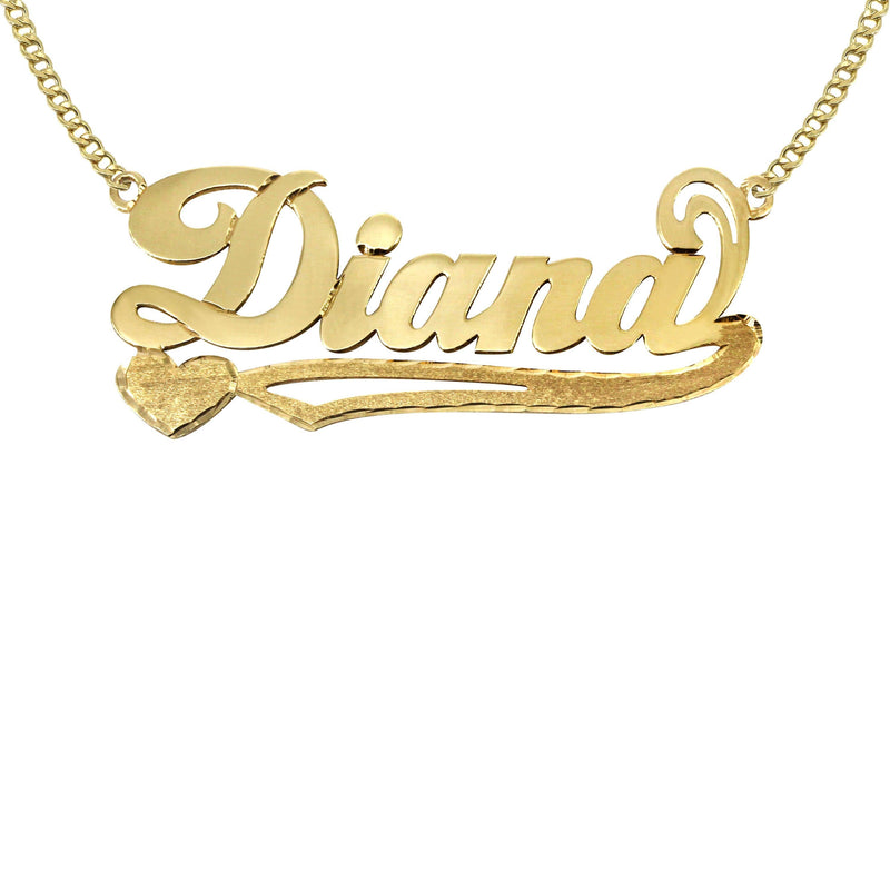 14K Gold  Plain Name Plate Necklace | Style #85