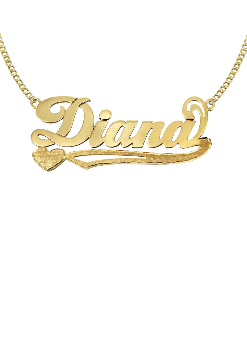 14K Gold  Plain Name Plate Necklace | Style #85