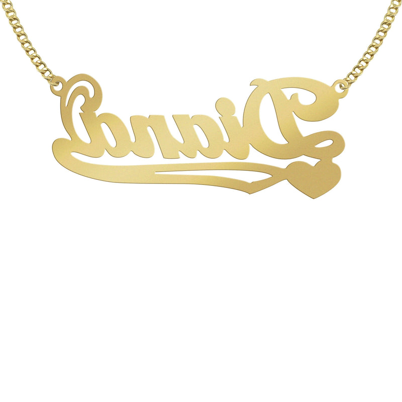 14K Gold  Plain Name Plate Necklace | Style #85