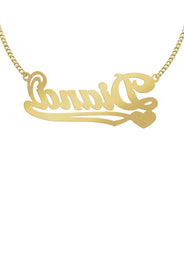14K Gold  Plain Name Plate Necklace | Style #85