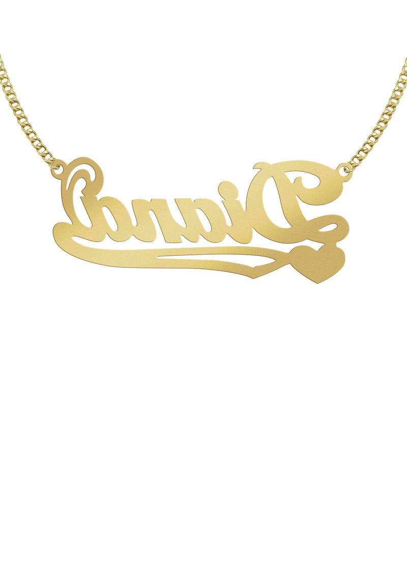 14K Gold  Plain Name Plate Necklace | Style #85