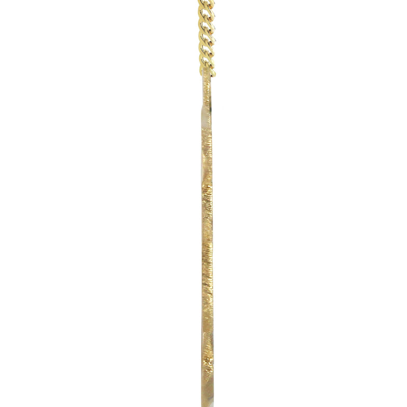 14K Gold  Diamond Cut Name Plate Necklace | Style #8
