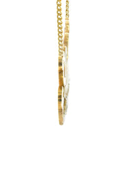 14K Gold  Diamond Cut Heart Name Plate Necklace | Style #44