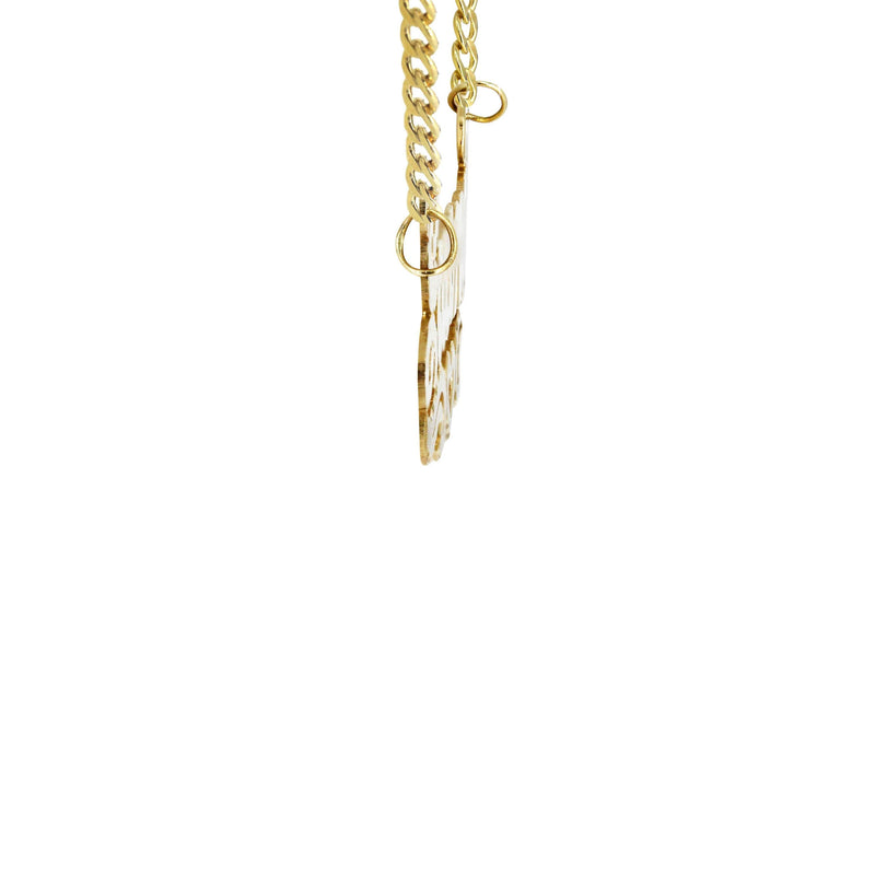 14K Gold  Diamond Cut Heart Name Plate Necklace | Style #47