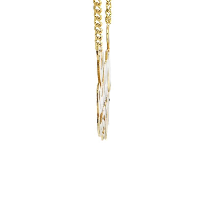14K Gold  Diamond Cut Heart Name Plate Necklace | Style #68