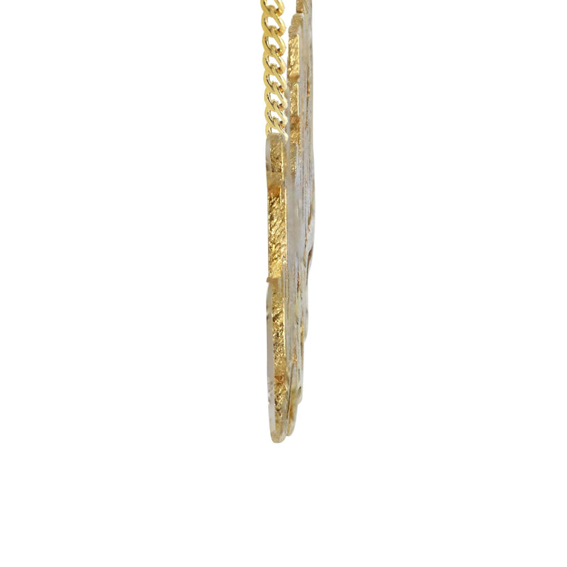 14K Gold  Diamond Cut Heart Name Plate Necklace | Style #12