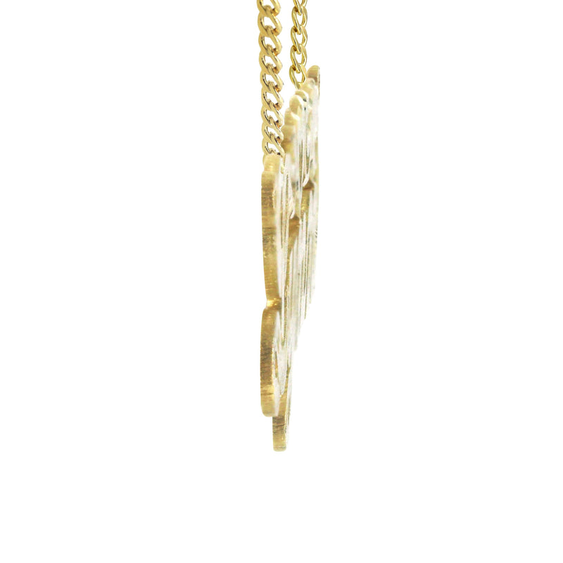 14K Gold  Diamond Cut Heart Name Plate Necklace | Style #83