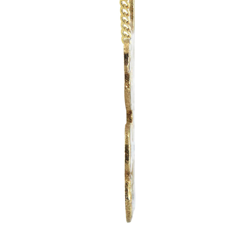 14K Gold  Diamond Cut Name Plate Necklace | Style #43