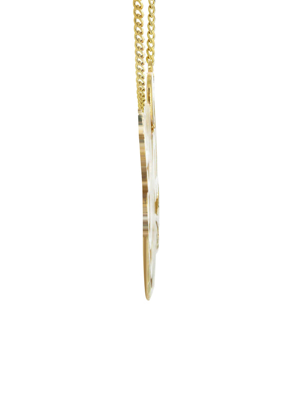 14K Gold  Diamond Cut Name Plate Necklace | Style #42