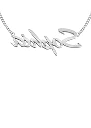 14K White Gold Name Plate Necklace | Style #96
