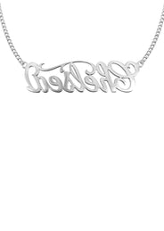 14K White Gold Name Plate Necklace | Style #98