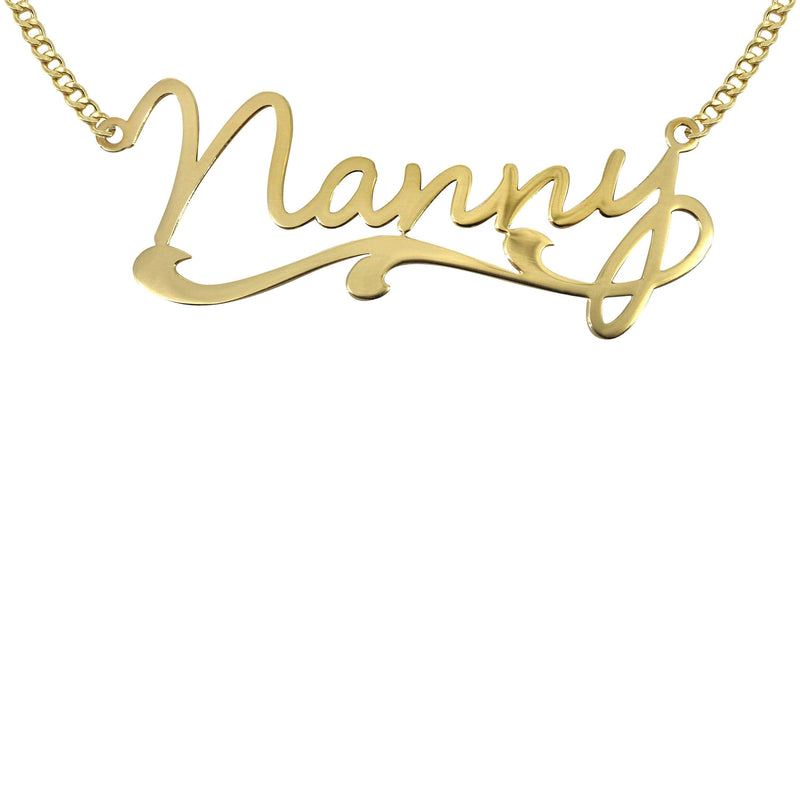 14K Gold  Plain Name Plate Necklace | Style #95