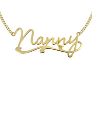 14K Gold  Plain Name Plate Necklace | Style #95