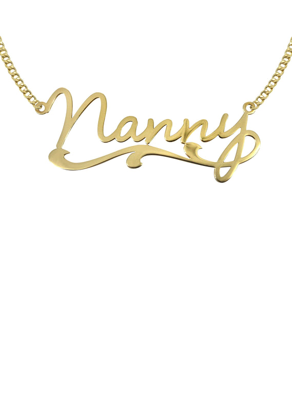 14K Gold  Plain Name Plate Necklace | Style #95
