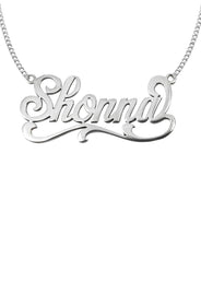 14K White Gold Name Plate Necklace | Style #123