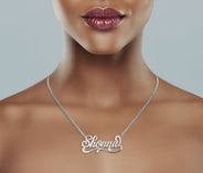 14K White Gold Name Plate Necklace | Style #123