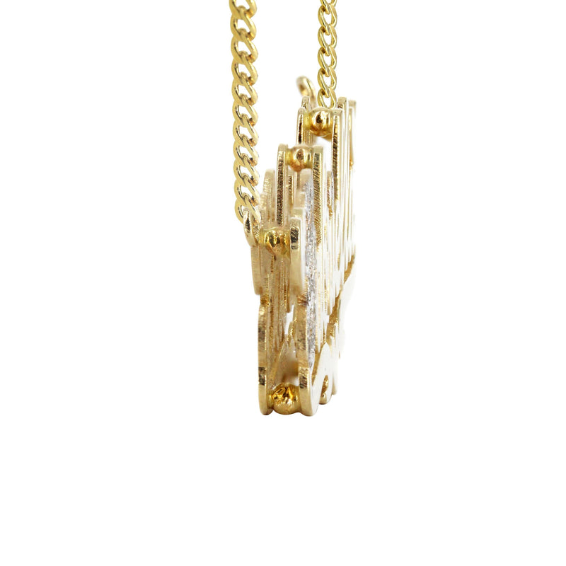 14K Gold  Two Tone  Name Plate Necklace | Style #17