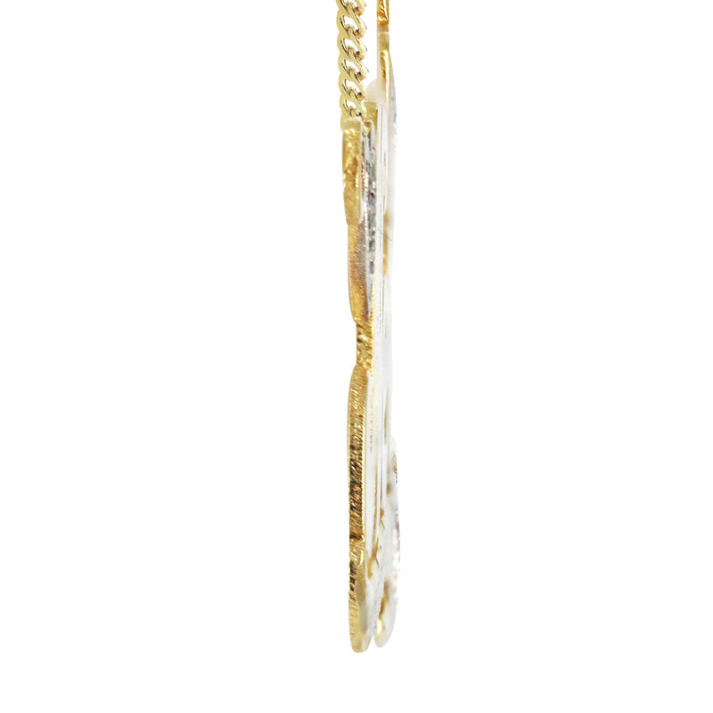 14K Gold  Two Tone Hearts Name Plate Necklace | Style #23