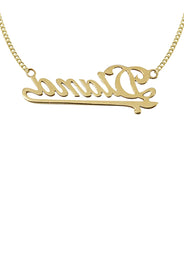 14K Gold  Plain Gold Name Plate Necklace | Style #32