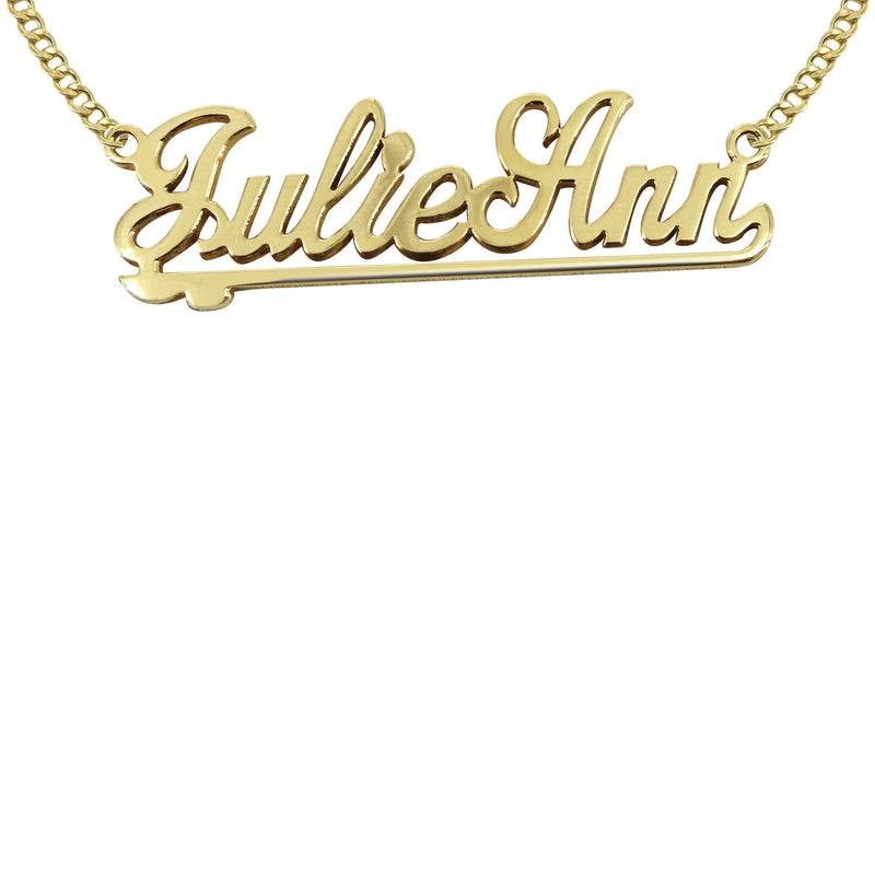 14K Gold  Two Name Name Plate Necklace | Style #97