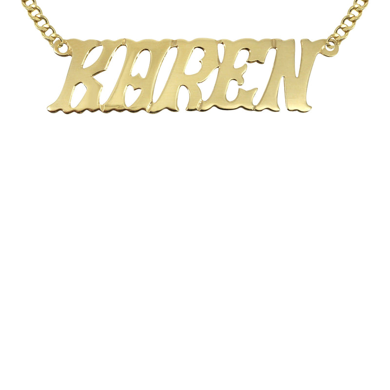 14K Gold  Name Plate Name Plate Necklace | Style #30