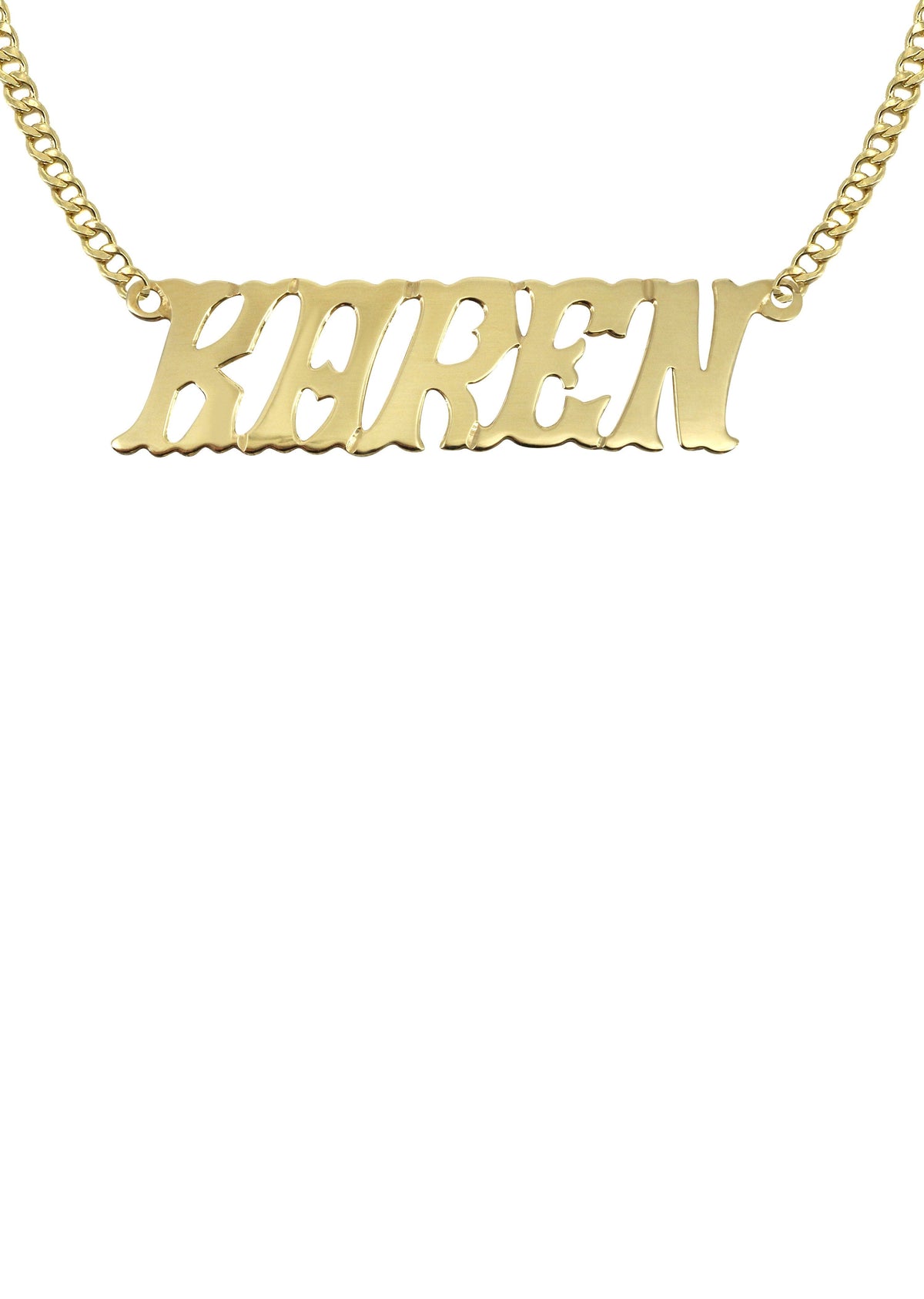 14K Gold  Name Plate Name Plate Necklace | Style #30