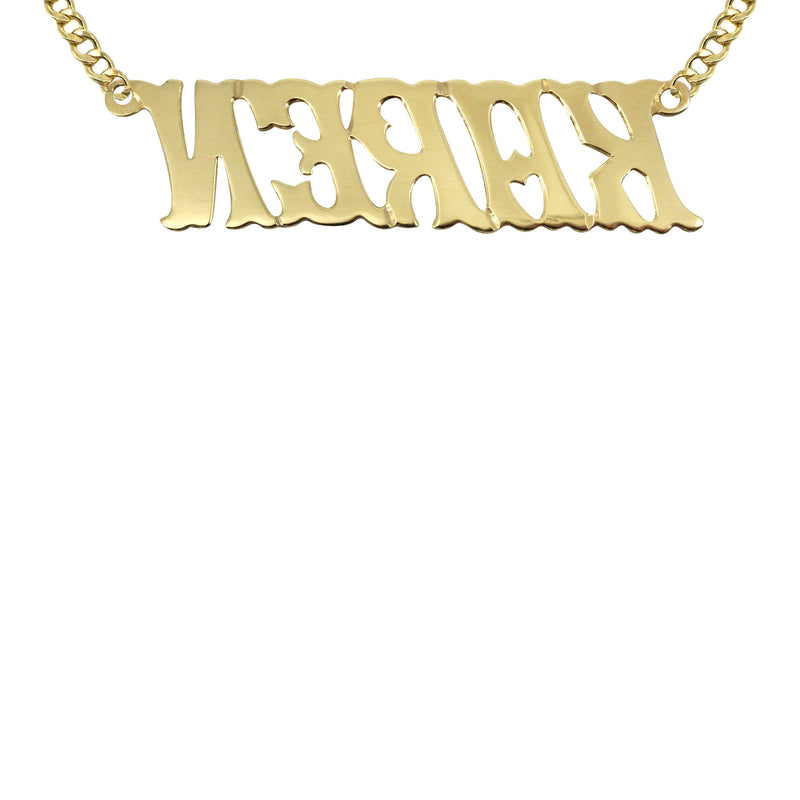14K Gold  Name Plate Name Plate Necklace | Style #30