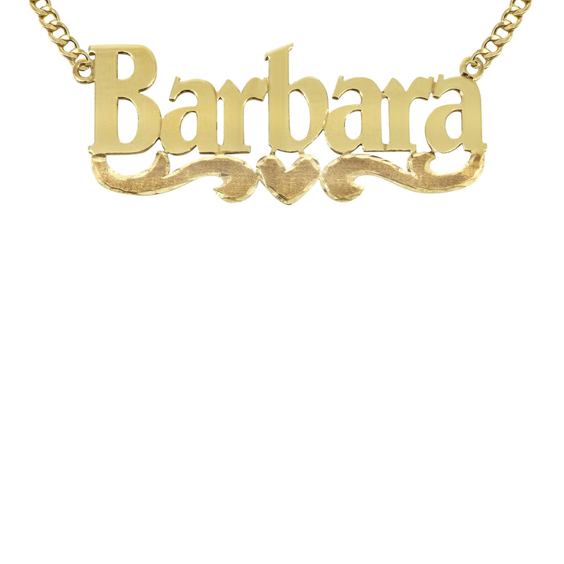 14K Gold  Diamond Cut Name Plate Necklace | Style #121