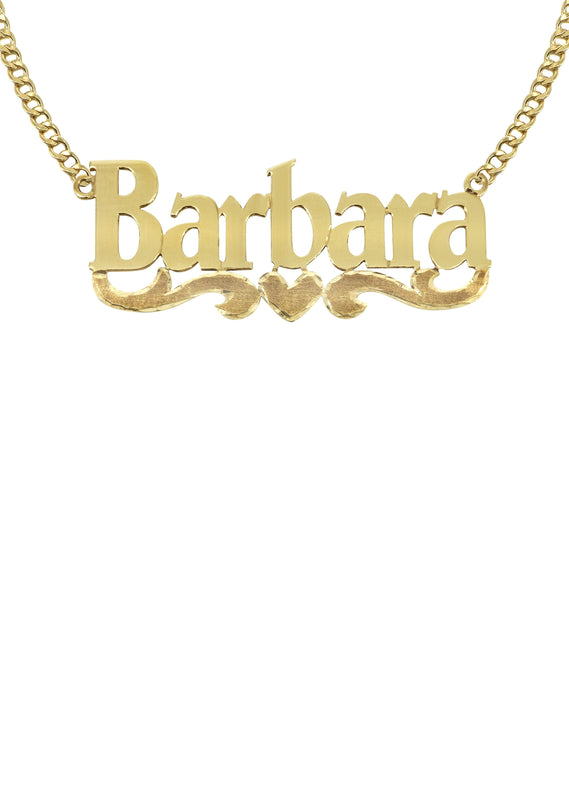 14K Gold  Diamond Cut Name Plate Necklace | Style #121