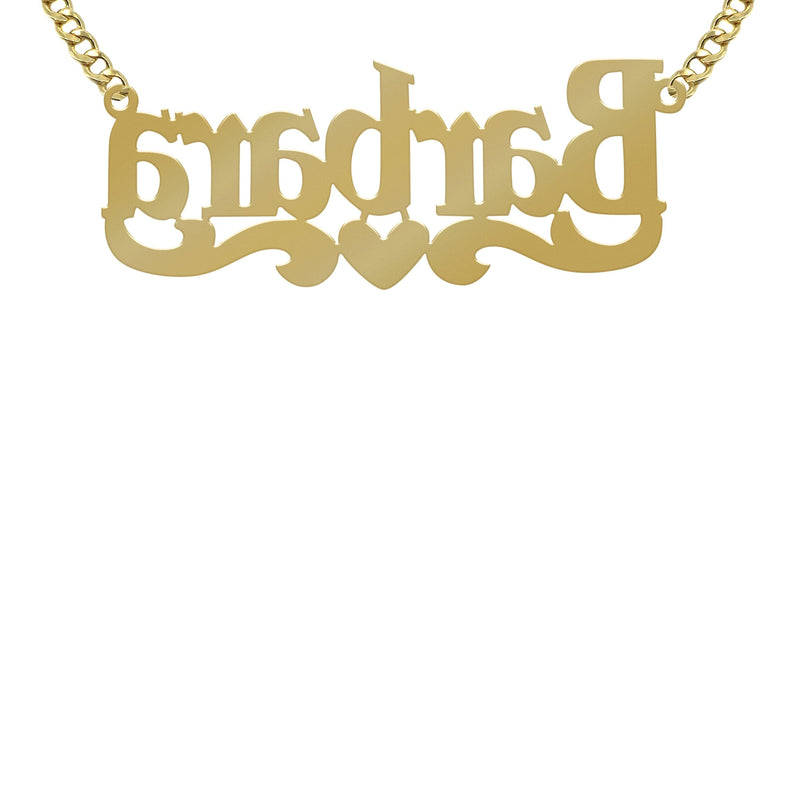 14K Gold  Diamond Cut Name Plate Necklace | Style #121