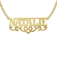 14K Gold  Diamond Cut Name Plate Necklace | Style #120